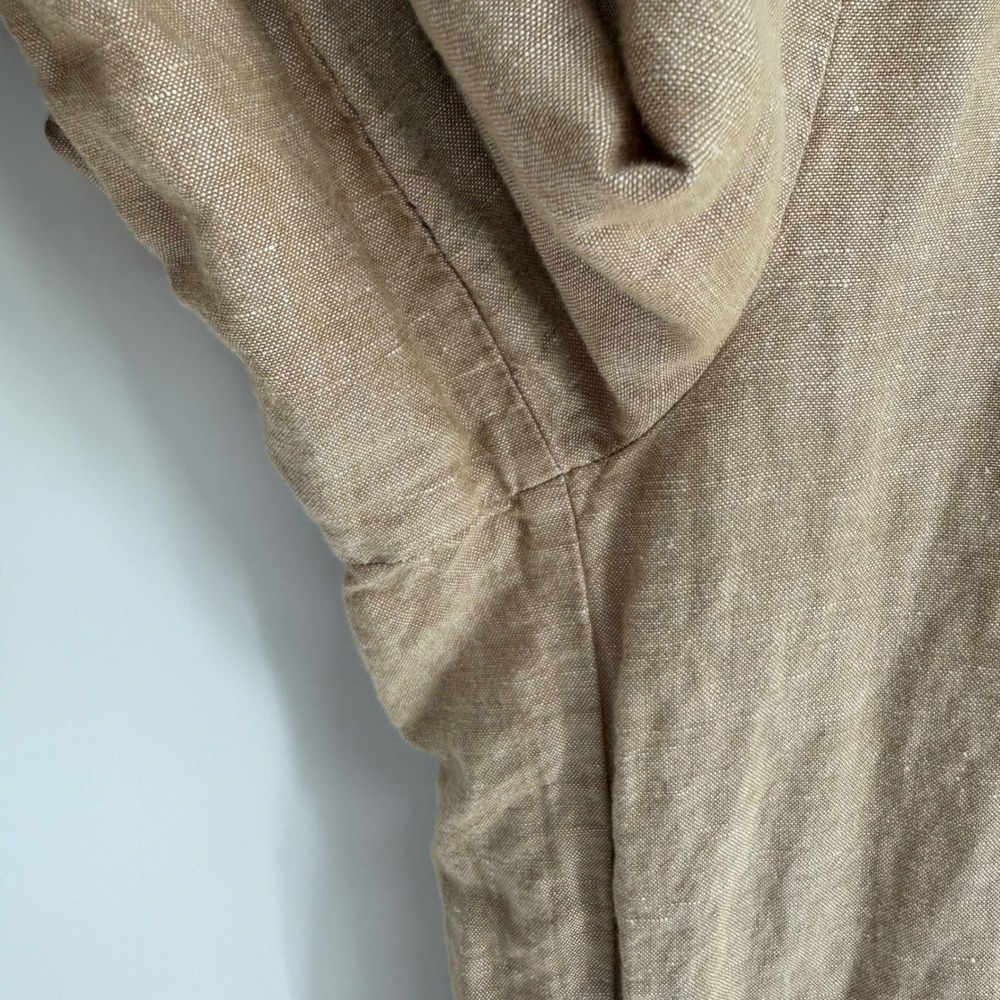 MADEWELL LINEN BLEND RUFFLE TIE-BACK JUMPSUIT SEED KHAKI SIZE 0 BEACH VACATION - Picture 3 of 9